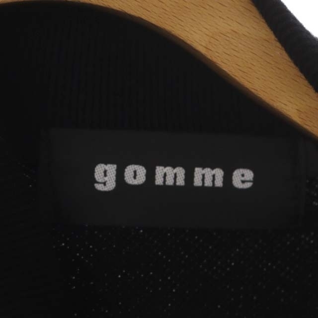 gomme(ゴム)のゴム ボア切替 モックネックスウェット プルオーバー トレーナー 長袖 黒 レディースのトップス(トレーナー/スウェット)の商品写真