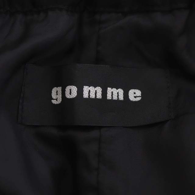 gomme(ゴム)のゴム ドット×プリーツデザインスカート ミモレ丈 フレア イージー M 黒 白 レディースのスカート(ロングスカート)の商品写真