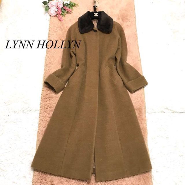 LYNN HOLLYN リンホーリン　ウール　ロングコート　ブラウン　サイズ38