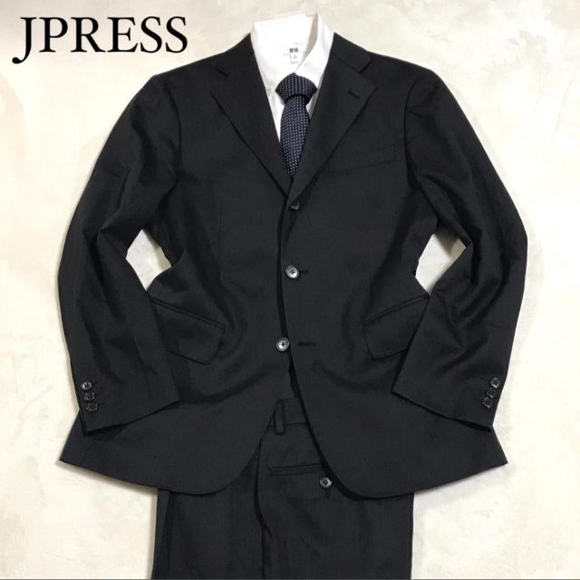超美品】ジェイプレス スーツ セットアップ ネイビー M相当 段返り3つボタン 値引き 60.0%OFF Jプレス JPRESS ジェイプレス 三つボタンスーツ