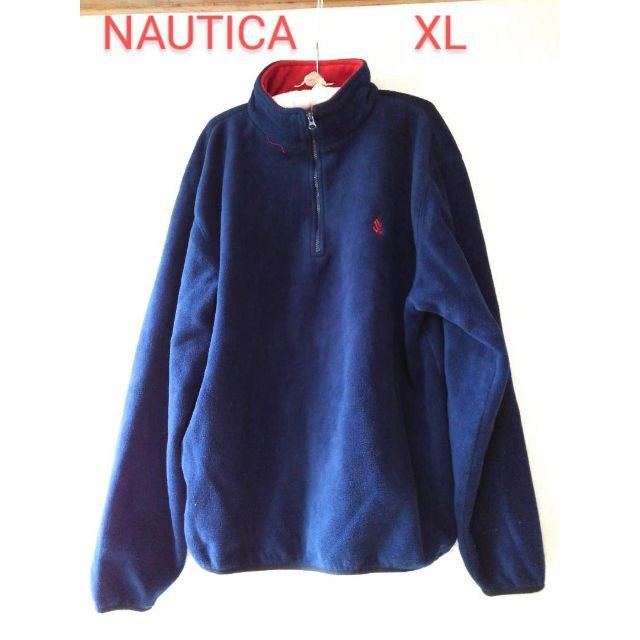 NAUTICA(ノーティカ)の672 ノーティカ USA古着 ハーフジップ フリース 刺繍ロゴ 男女兼用 メンズのトップス(スウェット)の商品写真
