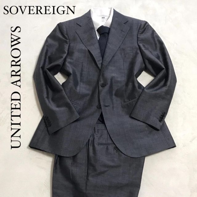UNITED ARROWS(ユナイテッドアローズ)の【超高級】ソブリン ユナイテッドアローズ スーツ モヘア ウール混 グレー 44 メンズのスーツ(セットアップ)の商品写真