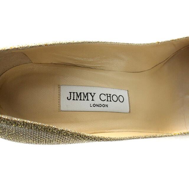 JIMMY CHOO(ジミーチュウ)のジミーチュウ パンプス ラメ ハイヒール 38 25cm ゴールド色 レディースの靴/シューズ(ハイヒール/パンプス)の商品写真