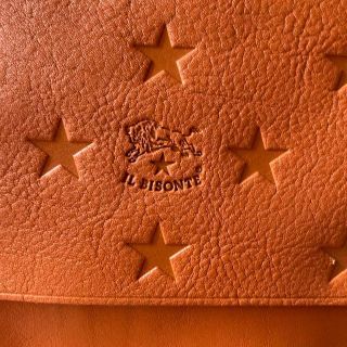 イルビゾンテ IL BISONTE 星柄 スター柄 型押しショルダーバッグ 本革