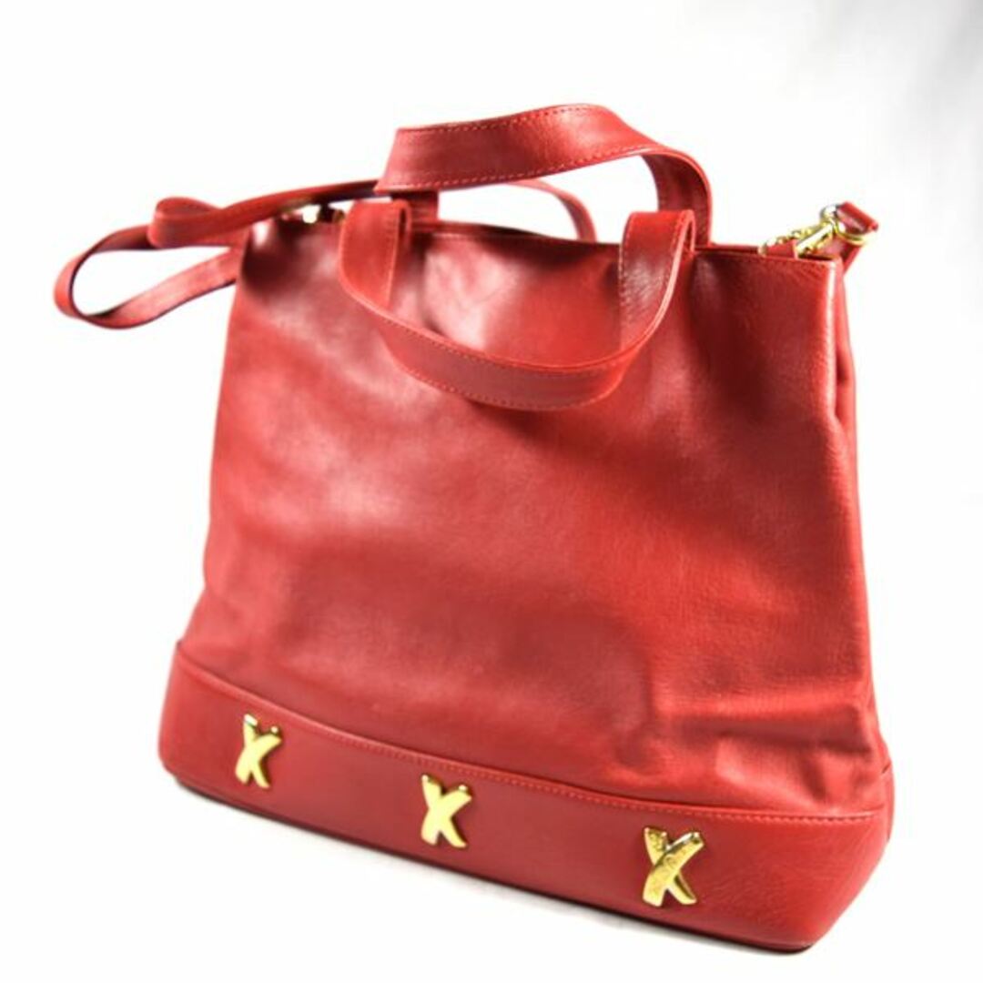 Paloma Picasso(パロマピカソ)のPaloma Picasso / パロマ ピカソ ◆ 2WAYバッグ レザー レッド ハンド ショルダー バッグ / バック / BAG / 鞄 / カバン ブランド 中古 [0990006314] レディースのバッグ(ショルダーバッグ)の商品写真