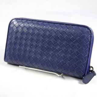 ボッテガヴェネタ(Bottega Veneta)のBOTTEGA VENETA / ボッテガヴェネタ ■ ラウンドファスナー長財布 イントレチャート ダークパープル B04210440Z 財布 / サイフ / ウォレット / wallet / コイン ブランド 中古 [0990006563](財布)