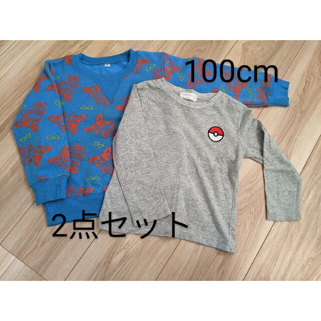 ロンＴ　トレーナー　2点セット　100センチ キッズ/ベビー/マタニティのキッズ服男の子用(90cm~)(Tシャツ/カットソー)の商品写真