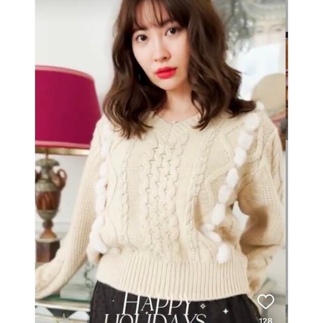 Her lip to(ハーリップトゥ)のher lip to  shining cable knit pullover レディースのトップス(ニット/セーター)の商品写真