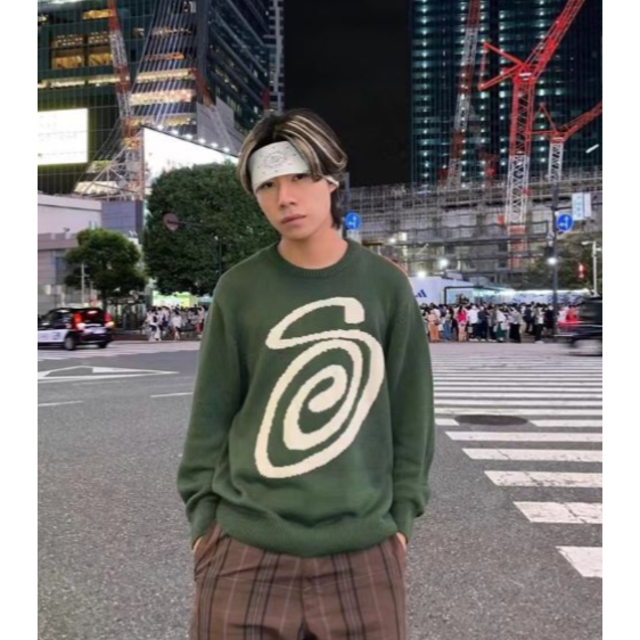 STUSSY CURLY S SWEATER ステューシー ニット セーターXL