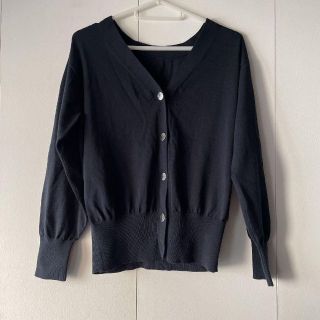 スピックアンドスパン(Spick & Span)の【美品】スピックアンドスパン spick&span ネイビーコットンカーディガン(カーディガン)