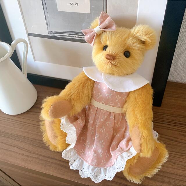 ハンドメイド♡ テディベア 32㎝ ゴールドイエロー\u0026クリーム