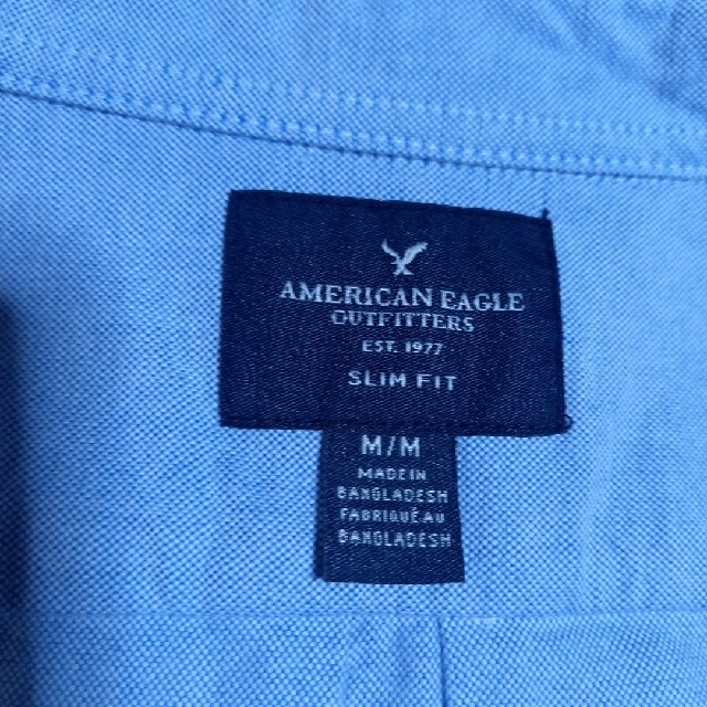 American Eagle(アメリカンイーグル)のAMERICAN EAGLEコットンシャツライトブルーM新品未使用 メンズのトップス(シャツ)の商品写真