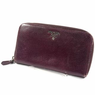 プラダ(PRADA)のPRADA / プラダ ■ ラウンドファスナー長財布 レザー パープル 財布 / サイフ / ウォレット / wallet / コイン ブランド 中古 [0990007817](財布)