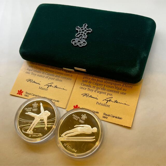 カナダカルガリーオリンピック記念コイン2枚セットケース付き