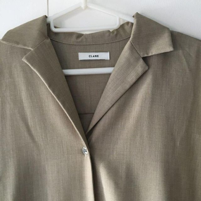 【美品】【完売品】クラネ CLANE ベージュフリルシャツワンピースロング 2