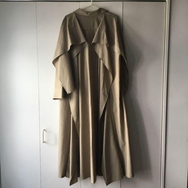 【美品】【完売品】クラネ CLANE ベージュフリルシャツワンピースロング 5