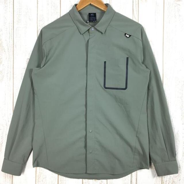 MENs S  ミレー エンジニアド ストレッチ シャツ ロングスリーブ ENGINEERED ST SHIRT LS MILLET MIV01773 グリーン系