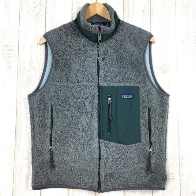 MENs M  パタゴニア 2000 クラシック レトロX ベスト CLASSIC RETRO X VEST アメリカ製 フリース 入手困難 PATAGONIA 23040 Gray / Hunter Green グレー系サイズ