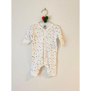 プチバトー(PETIT BATEAU)の【p様専用】プチバトー　ロゴ　ロンパース(ロンパース)