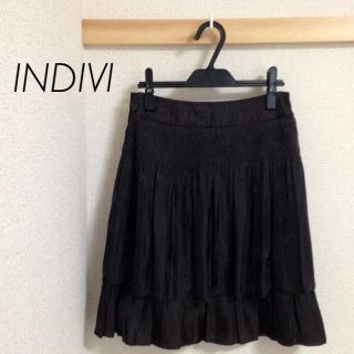 インディヴィ(INDIVI)の試着のみ美品＊ INDVI ＊ プリーツ スカート ＊ 着画あり♬(ひざ丈スカート)