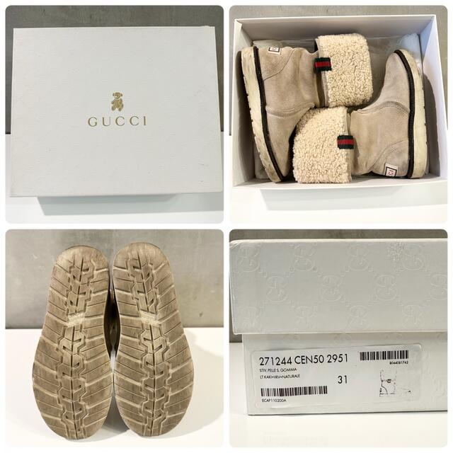 GUCCI - 【本物】GUCCI グッチ ムートンブーツ サイズ31 2way 革 GUCCI - 【本物】GUCCI グッチ ムートンブーツ サイズ31 2way 革