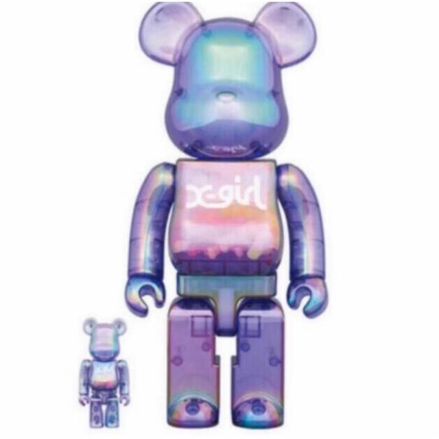 BE@RBRICK(ベアブリック)のBE@RBRICK X-girl CLEARPURPLE 100%＆400% エンタメ/ホビーのフィギュア(その他)の商品写真