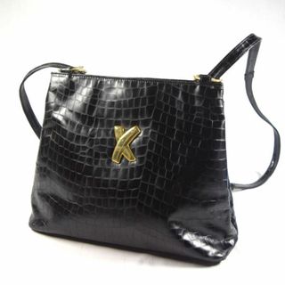 パロマピカソ(Paloma Picasso)のPaloma Picasso / パロマ ピカソ ■ ショルダーバック 型押し PVC ブラック バッグ / バック / BAG / 鞄 / カバン ブランド 中古 [0990008922](ショルダーバッグ)