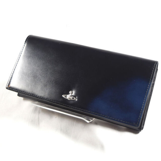 Vivienne Westwood / ヴィヴィアンウエストウッド ■ ADVAN 二つ折り長財布 レザー 黒 紺 財布 / サイフ / ウォレット / wallet / コイン ブランド  [0990008932]