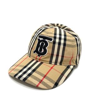 バーバリー(BURBERRY)のバーバリー BURBERRY TBロゴ 8017283 ヴィンテージチェック 帽子 キャップ コットン ベージュ(キャップ)