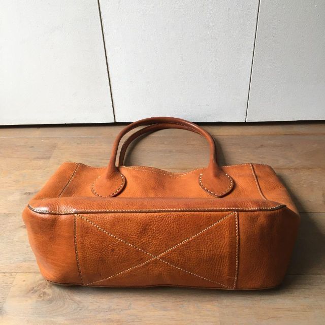 genten - ゲンテン genten ブラウン ポーチ付き トートバッグ 工具刻印