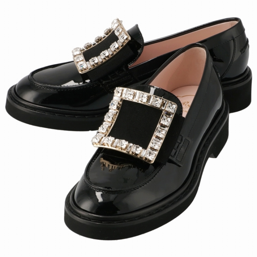 ROGER VIVIER(ロジェヴィヴィエ)のロジェ ヴィヴィエ ROGER VIVIER ローファー ヴィヴ レンジャーズ ストラス バックル パテント ブラック RVW54825880 D1P B999 レディースの靴/シューズ(ハイヒール/パンプス)の商品写真