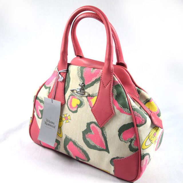 Vivienne Westwood / ヴィヴィアンウエストウッド ■ シークレット ヤスミンM ハンドバッグ キャンバスレザー バッグ / バック / BAG / 鞄 / カバン ブランド  [0990008996]