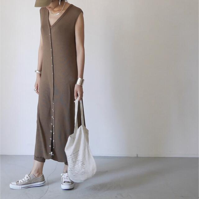 Linen-Cotton Rib ReversibleDress MOCA - ロングワンピース/マキシ ...