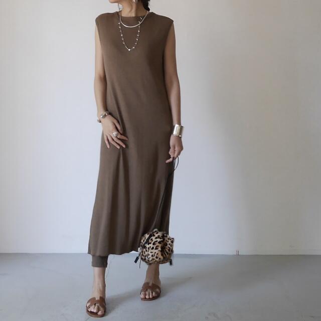 Linen-Cotton Rib ReversibleDress MOCA - ロングワンピース/マキシ ...