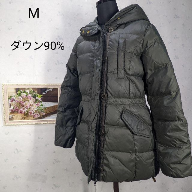 ソフトパープル ダウン90% 美品 デンドロビウム ロングダウンコート