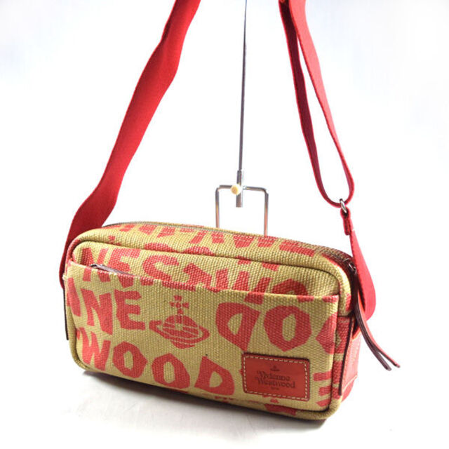 Vivienne Westwood / ヴィヴィアンウエストウッド ■ ショルダーバッグ PVC レッド ベージュ バッグ / バック / BAG / 鞄 / カバン ブランド  [0990009038]