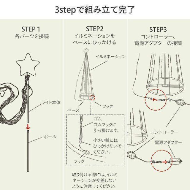 特大 ビッグ イルミネーション 屋外 室内 LED ライト クリスマス 2.4m-