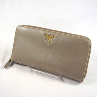 プラダ(PRADA)のPRADA / プラダ ■ ラウンドファスナー長財布 サフィアーノレザー ベージュ 財布 / サイフ / ウォレット / wallet / コイン ブランド 中古 [0990009076](財布)