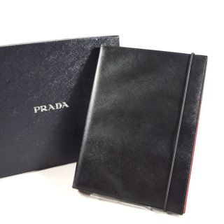 プラダ(PRADA)のPRADA / プラダ ■ ノートカバー サフィアーノレザー ブラック A5 手帳 / アドレス / 住所録 ブランド 中古 [0990009105](その他)