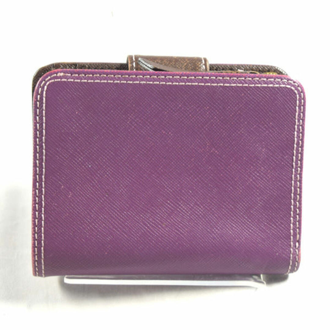 Paul Smith(ポールスミス)のPaul Smith / ポールスミス ■ 二つ折り財布 レザー パープル ブラウン 財布 / サイフ / ウォレット / wallet / コイン ブランド 中古 [0990009159] レディースのファッション小物(財布)の商品写真