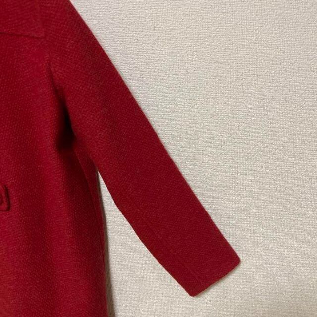 LACOSTE(ラコステ)の美品 ウールコート クルミボタン 刺繍ロゴ インナーチェック  ロングコート レディースのジャケット/アウター(ロングコート)の商品写真