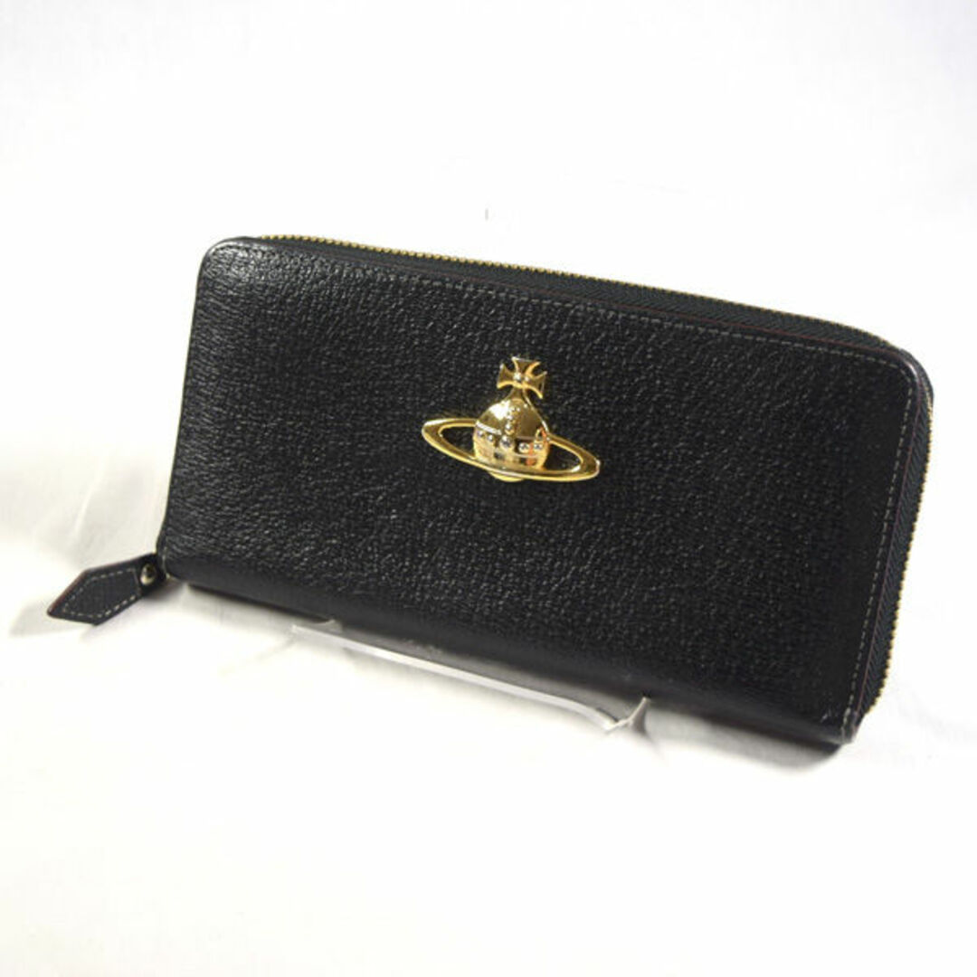 Vivienne Westwood / ヴィヴィアンウエストウッド ■ EXECTIV ラウンドファスナー長財布 レザー 黒 財布 / サイフ / ウォレット / wallet / コイン ブランド  [0990009146]