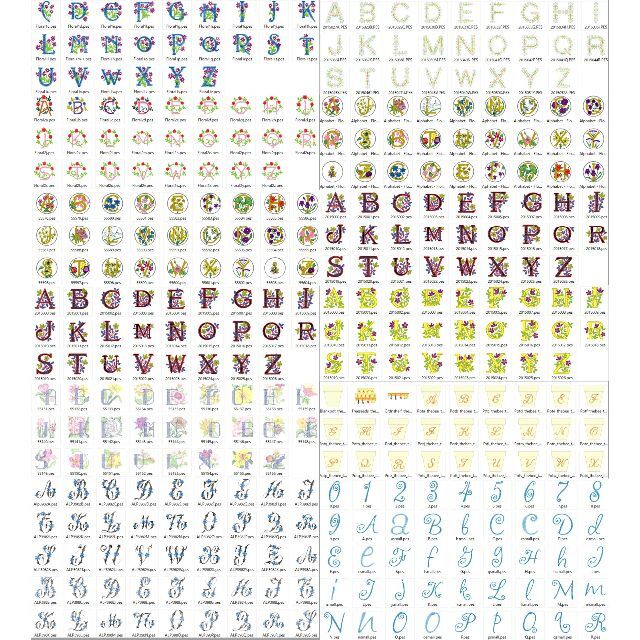 ジャノメ刺繍ミシン用データ アルファベットコレクション A4版詳細一覧 ...