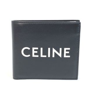 セリーヌ(celine)のセリーヌ CELINE バイフォールドウォレット 10C873DME ロゴ 2つ折り財布 レザー ブラック 新品同様(財布)