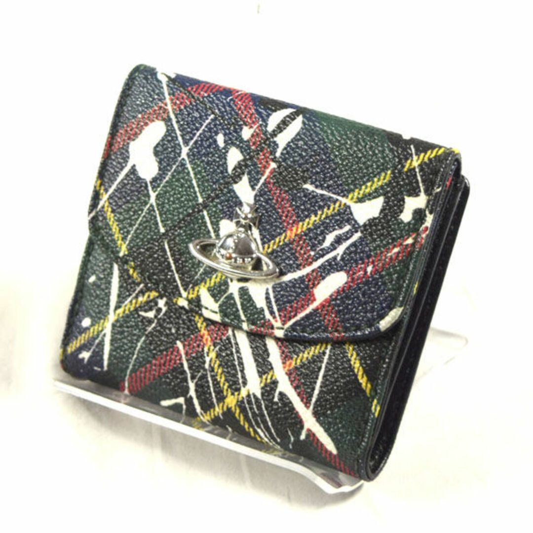 Vivienne Westwood / ヴィヴィアンウエストウッド ■ スプラッシュタータン 二つ折り財布 PVC 財布 / サイフ / ウォレット / wallet / コイン ブランド  [0990009460]B詳細