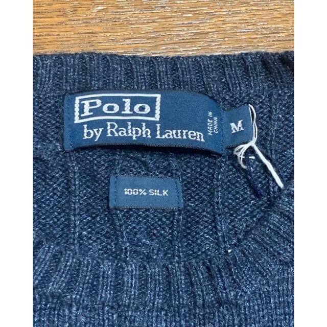 Ralph Lauren(ラルフローレン)の【希少 シルク100%】ラルフローレン ケーブル ニット セーター NO 717 メンズのトップス(ニット/セーター)の商品写真