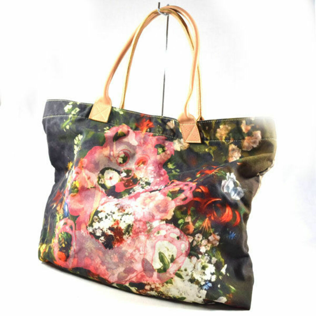 Vivienne Westwood / ヴィヴィアンウエストウッド ■ フラワーテディベア トートバッグ キャンバス レザー バッグ / バック / BAG / 鞄 / カバン ブランド  [0990009374]