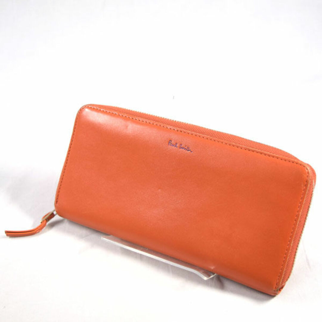 Paul Smith / ポールスミス ■ ラウンドファスナー長財布 レザー オレンジ 財布 / サイフ / ウォレット / wallet / コイン ブランド  [0990009751]