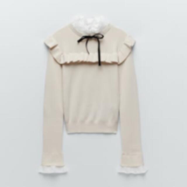 ZARA - 【ZARA】ザラ コントラストニットセーターの通販 by Mm's ZARA - 【ZARA】ザラ コントラストニットセーターの通販 by Mm's