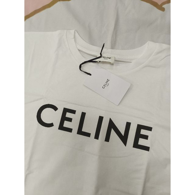 買いクーポン 極美品 CELINE セリーヌ ロゴ Tシャツ Sサイズ ホワイト